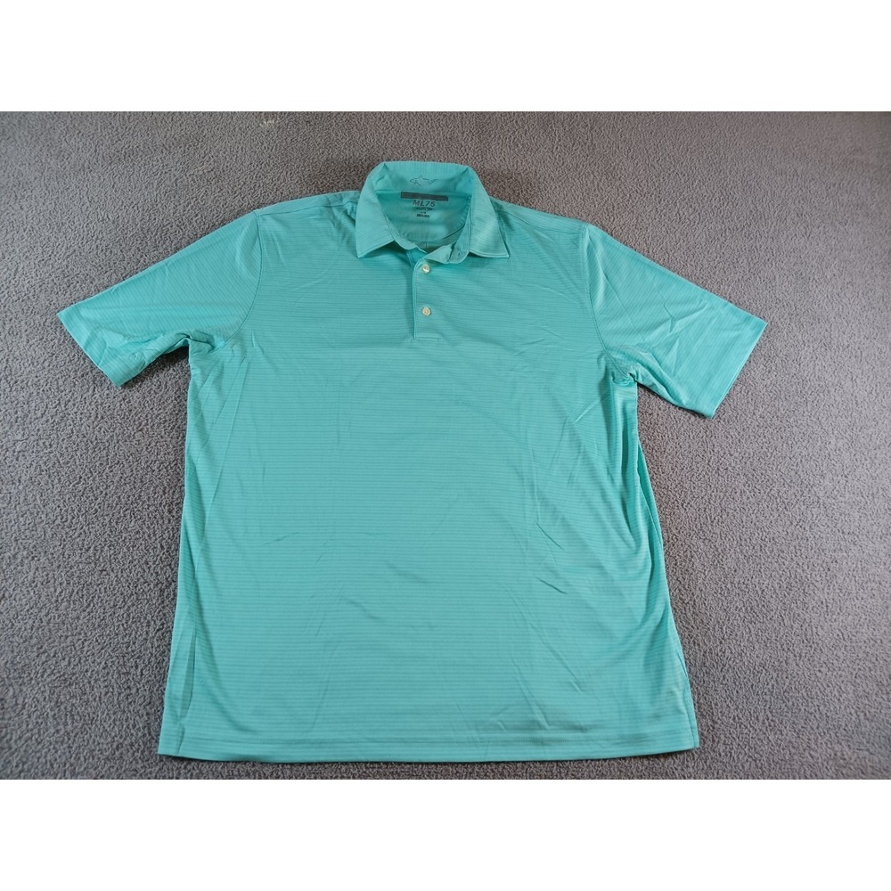 Greg Norman ML75 Play Dry Golf Polo Shirt Mens L Light Green Performance